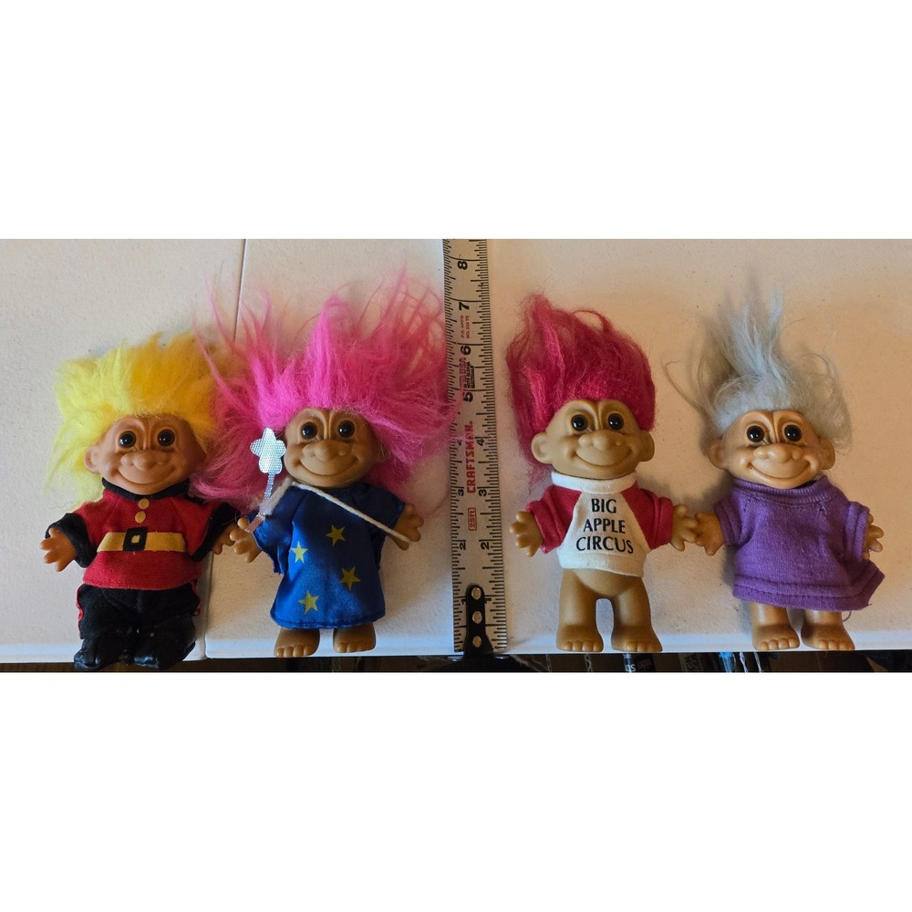 Vintage Russ Troll Doll Lot 4 Wizard Guard Big Apple Circus 90s‎